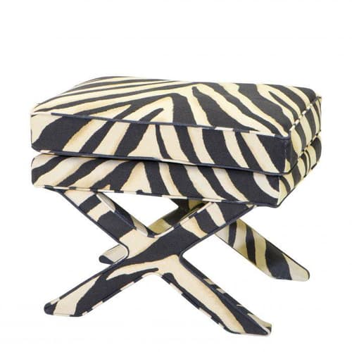 Cordoba Zebra Print Footstool by Eichholtz