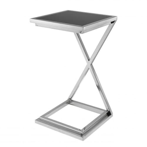 Cross Nickel Finish Side Table by Eichholtz