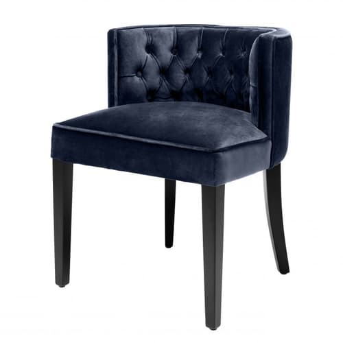 Dearborn Blue Velvet Dining Chair by Eichholtz