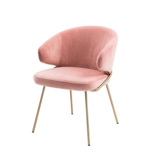 Kinley Nude Velvet Dining Chair by Eichholtz