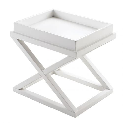 Mcarthur Waxed White Finish Side Table by Eichholtz