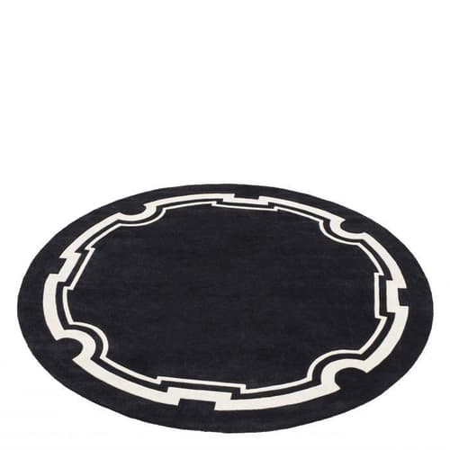Palazzo Black And Off White Rug by Eichholtz