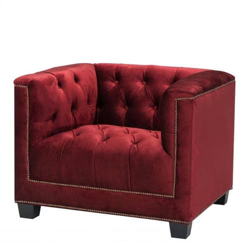 Paolo Essex Red Armchair by Eichholtz