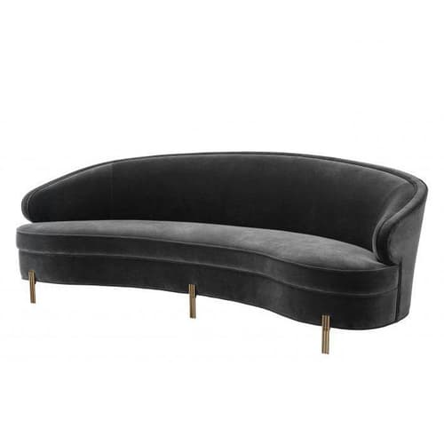 Pierson Savona Dark Grey Velvet Sofa by Eichholtz