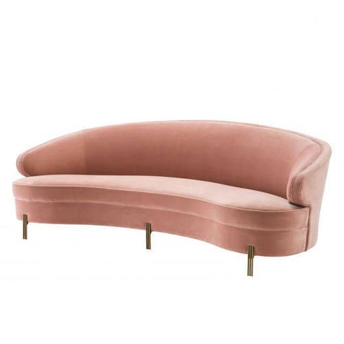 Pierson Savona Nude Velvet Sofa by Eichholtz