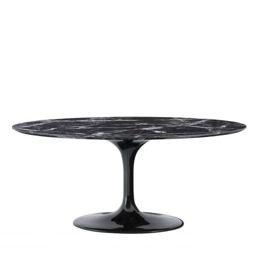 Solo Black Faux Marble Dining Table