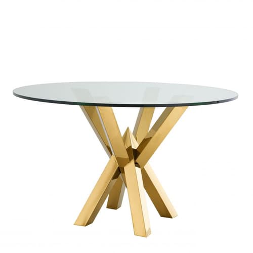 Triumph Gold Finish Dining Table by Eichholtz