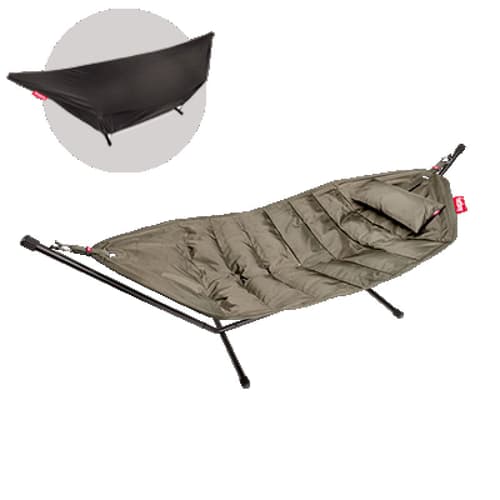 Headdemock Deluxe Hammock With Frame Pillow And Cover Taupe by Fatboy