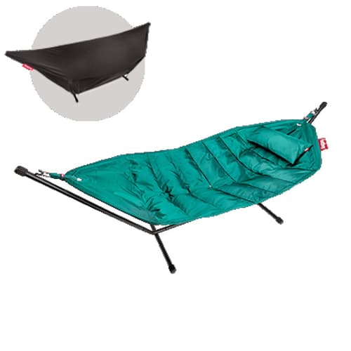 Headdemock Deluxe Hammock With Frame Pillow And Cover Turquoise by Fatboy