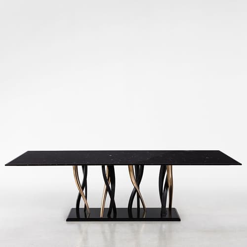 Il Pezzo 8 Polished Marquinia Marble Dining Table by Il Pezzo Mancante