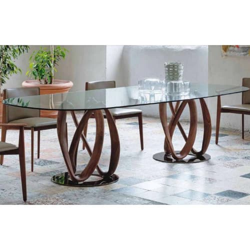 Infinity Oval 2 Base C Dining Table by Porada