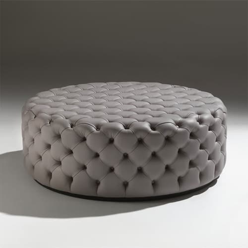 Alcide Round Rabat Footstool by Quick Ship