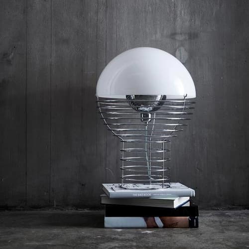 Wire White Table Lamp by Verpan