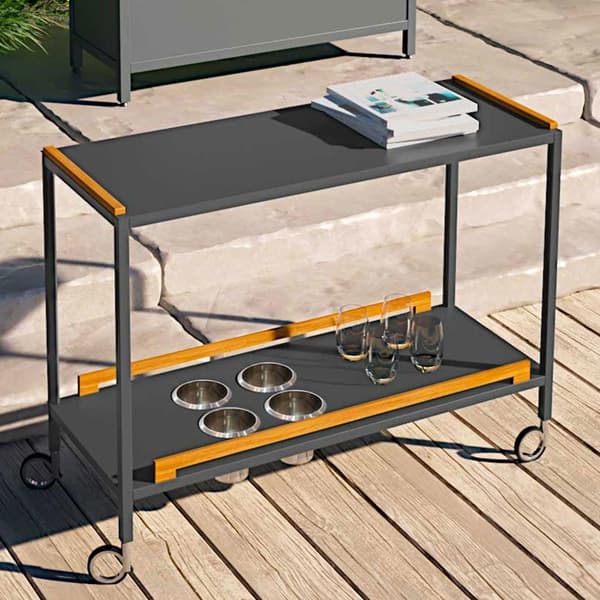 Atmosphera Flair Bar Trolley - outdoor console with aluminium frame, available in multiple finish options