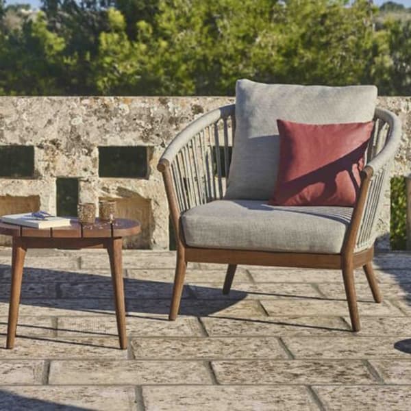 Legna Chaise Lounge by Skyline Design, teak-framed outdoor chaise longue
