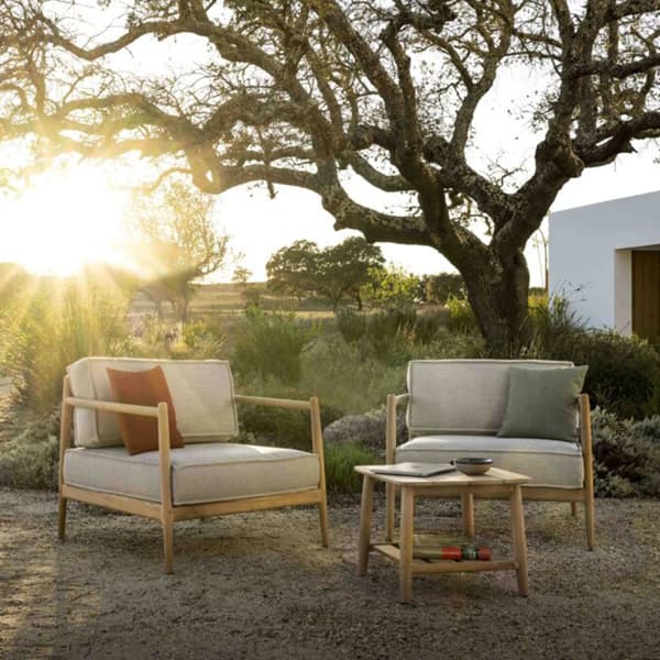 Noa outdoor side table with weather-resistant frame, ideal for garden lounge seating