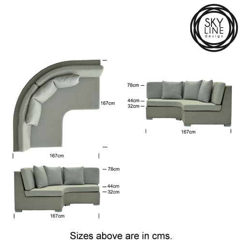 Pacific Curved Outdoor Sofa by Skyline Design