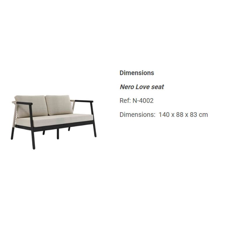 Nero Love Seat Outdoor Sofa by Skyline Design
