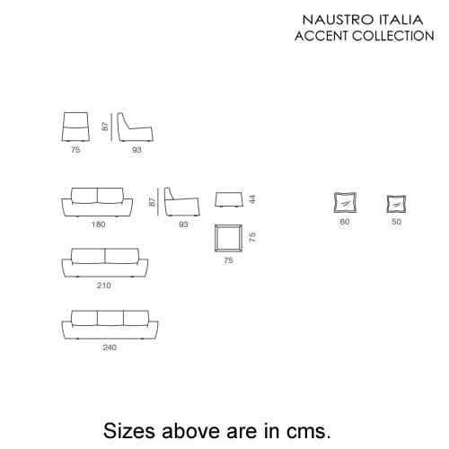 Nano Sofa Accent Collection by Naustro Italia