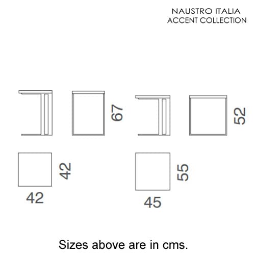Azalea Break Side Table Accent Collection by Naustro Italia