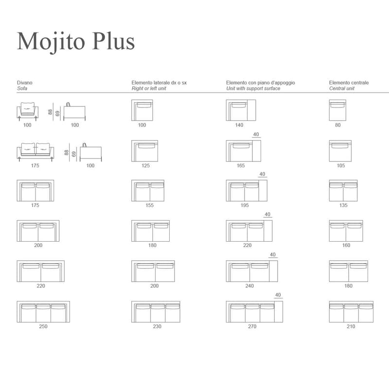 Mojito Sofa Accent Collection by Naustro Italia
