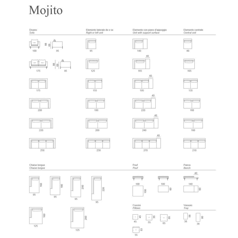Mojito Sofa Accent Collection by Naustro Italia