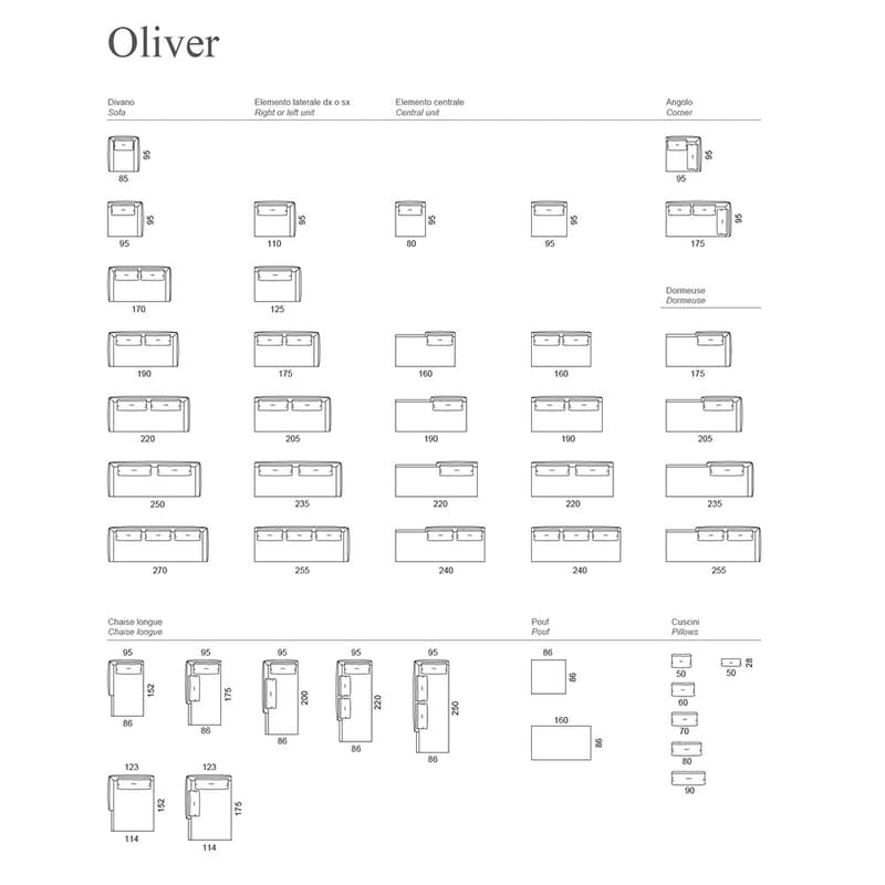 Oliver Sofa Accent Collection by Naustro Italia