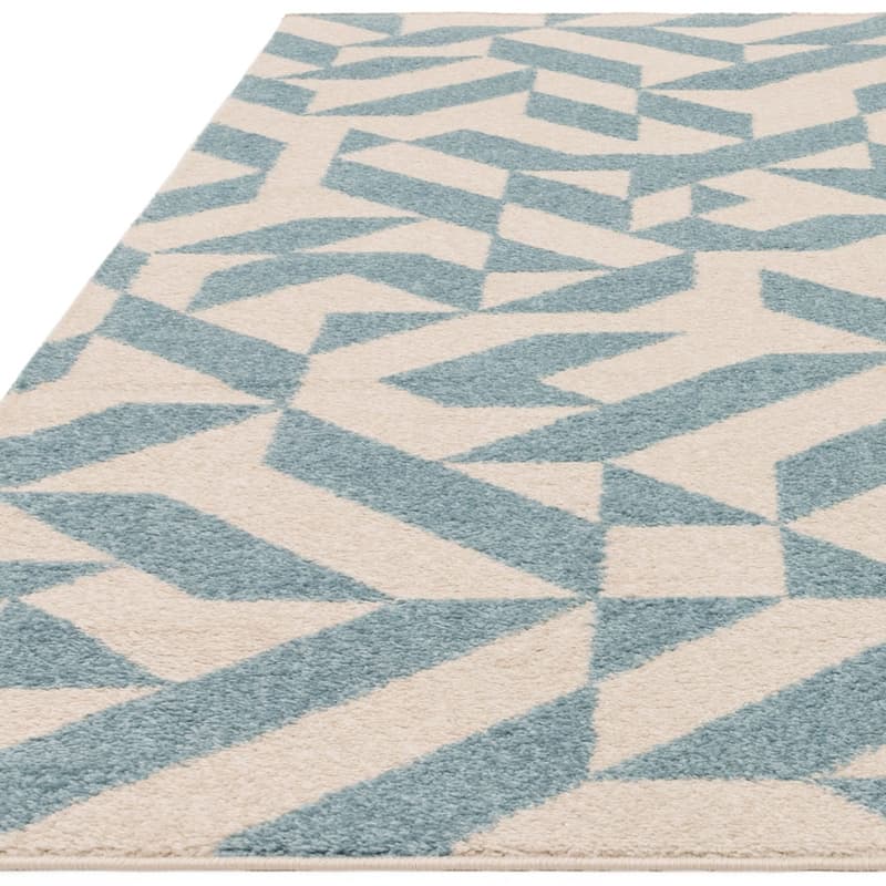 Muse Mu03 Blue Shapes Rug by Attic Rugs