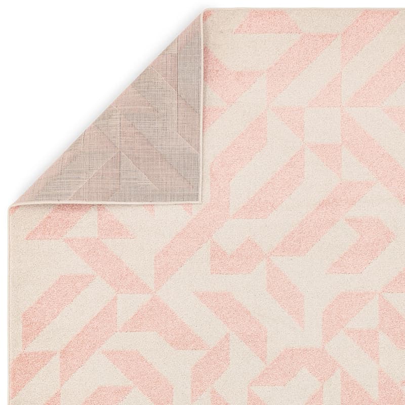 Muse Mu04 Pink Shapes Runner Rug by Attic Rugs