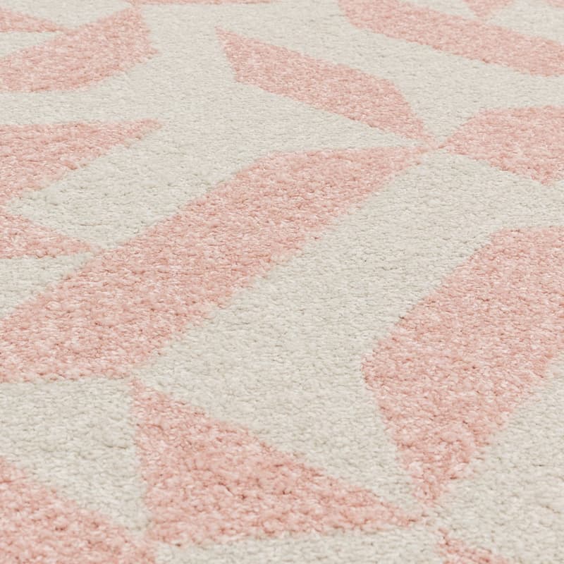Muse Mu04 Pink Shapes Runner Rug by Attic Rugs