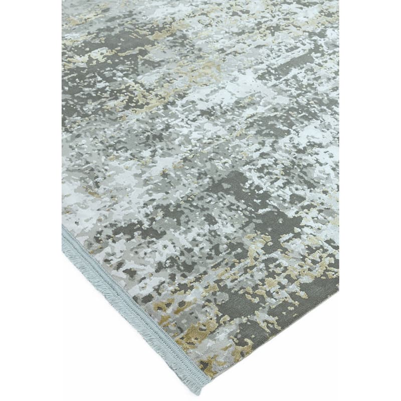 Olympia Ol06 Grey Gold Abstract Rug by Attic Rugs
