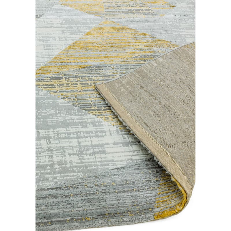 Orion Or12 Block Yellow Rug by Attic Rugs