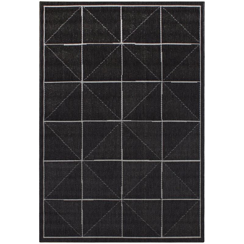 Patio Pat07 Charcoal Check Rug by Attic Rugs