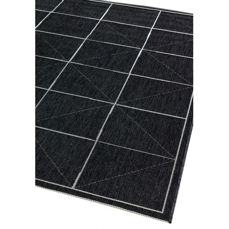 Patio Pat07 Charcoal Check Rug by Attic Rugs