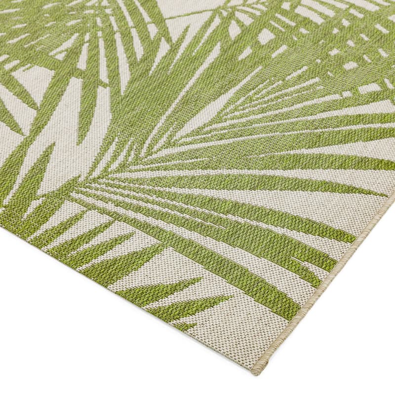 Patio Pat15 Green Palm Runner Rug by Attic Rugs