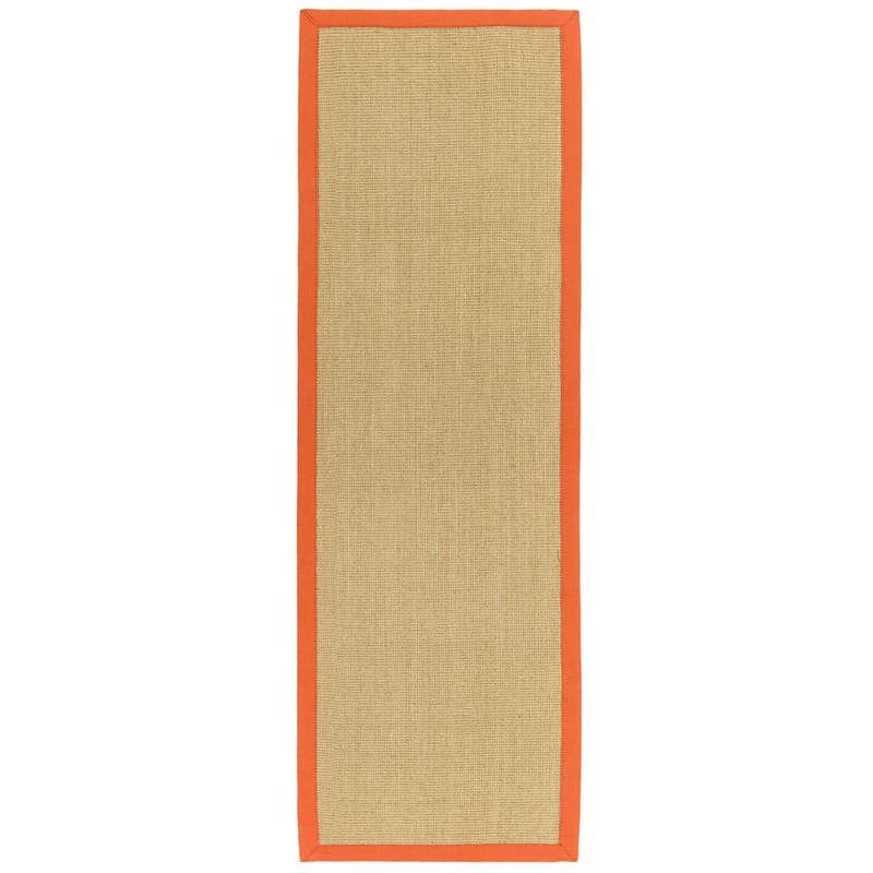 Sisal Linen Orange Runner Rug by Attic Rugs