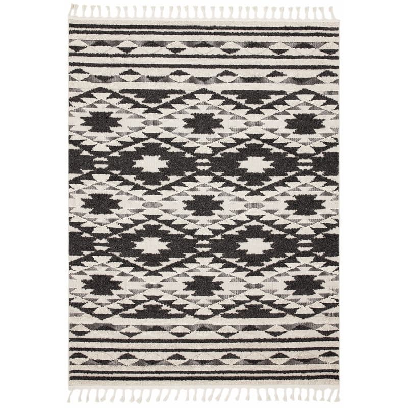 Taza Ta04 Black And White Rug by Attic Rugs