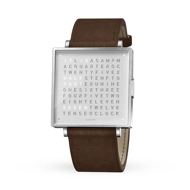 Qlocktwo 35Mm Leather Fine Steel Wristwatch by Biegert and Funk