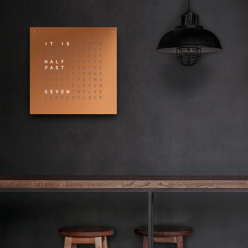 Qlocktwo Classic Stainless Steel Clock Copper by Biegert and Funk