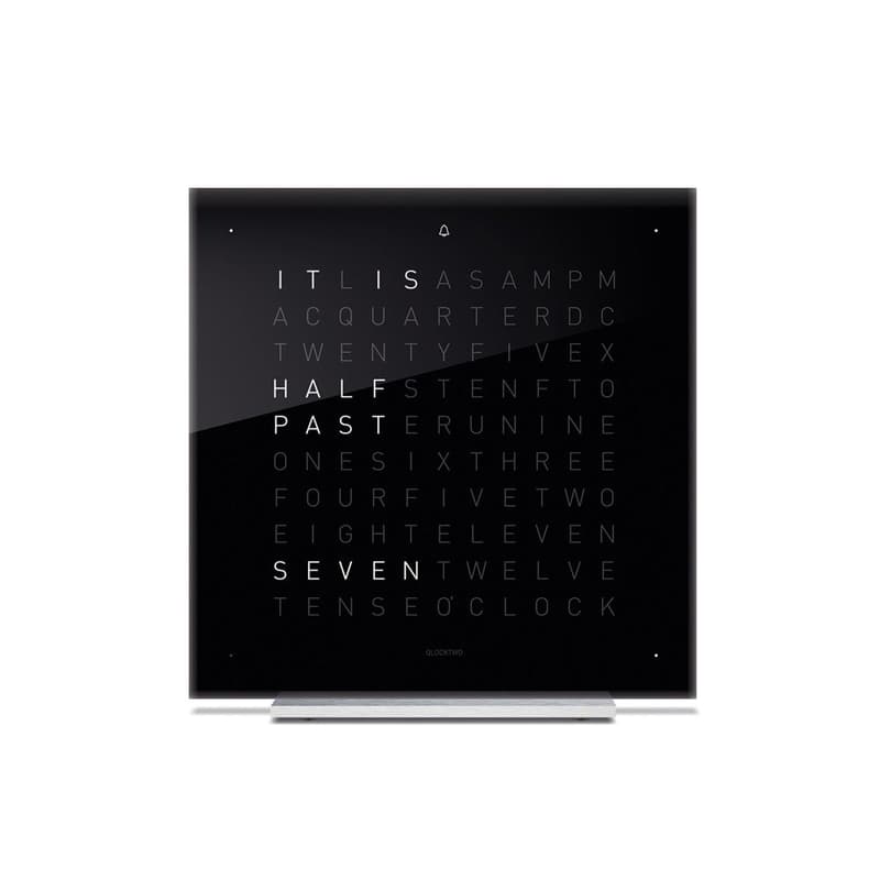 Qlocktwo Touch Acrylic Table Clock Black Ice Tea by Biegert and Funk