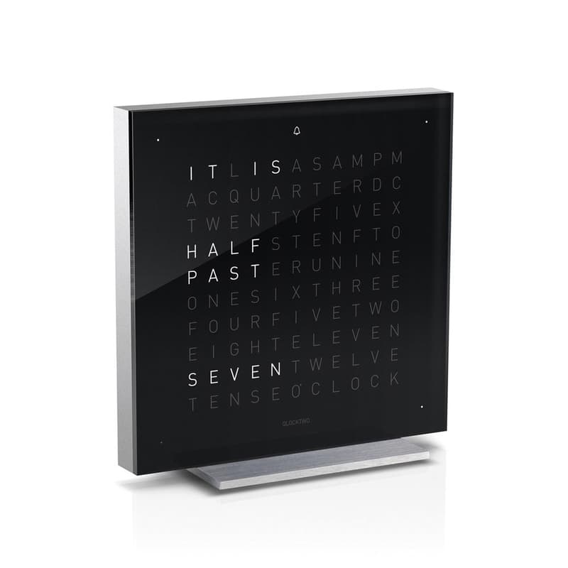 Qlocktwo Touch Acrylic Table Clock Black Ice Tea by Biegert and Funk