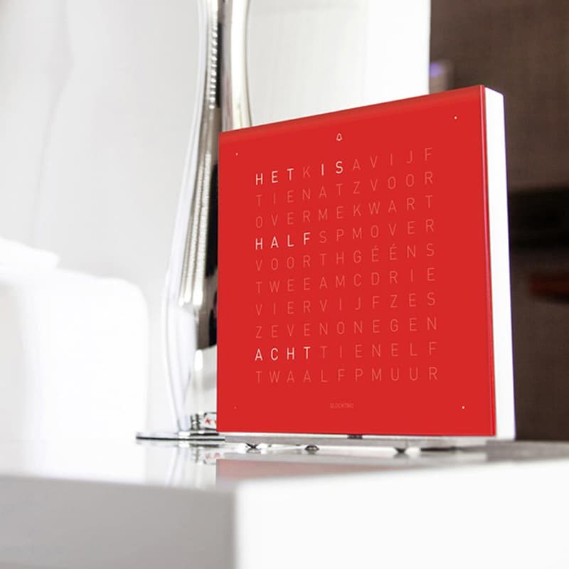 Qlocktwo Touch Acrylic Table Clock Cherry Cake by Biegert and Funk