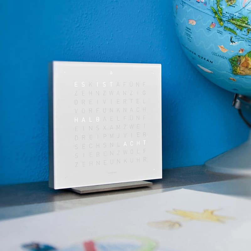 Qlocktwo Touch Acrylic Table Clock Vanilla Sugar by Biegert and Funk