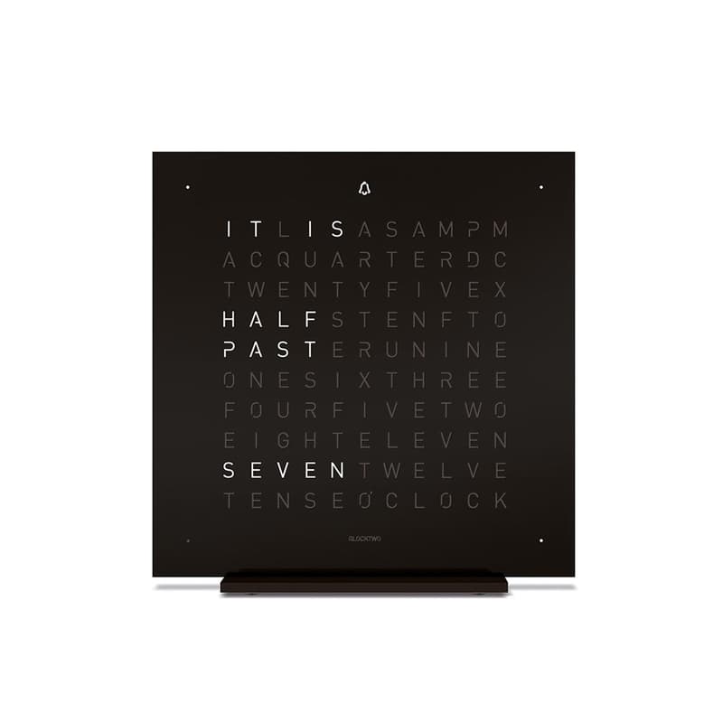 Qlocktwo Touch Metal Table Clock Deep Black by Biegert and Funk