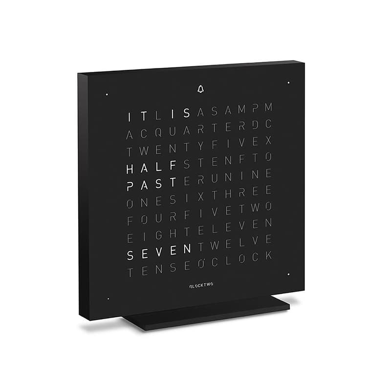 Qlocktwo Touch Metal Table Clock Deep Black by Biegert and Funk