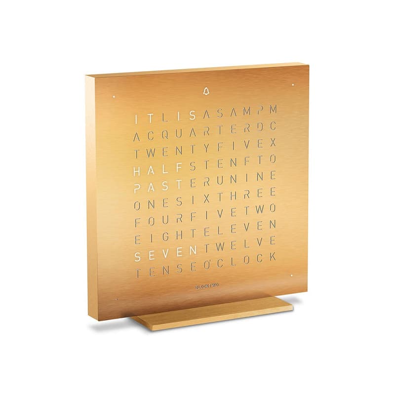 Qlocktwo Touch Metal Table Clock Golden Legend by Biegert and Funk