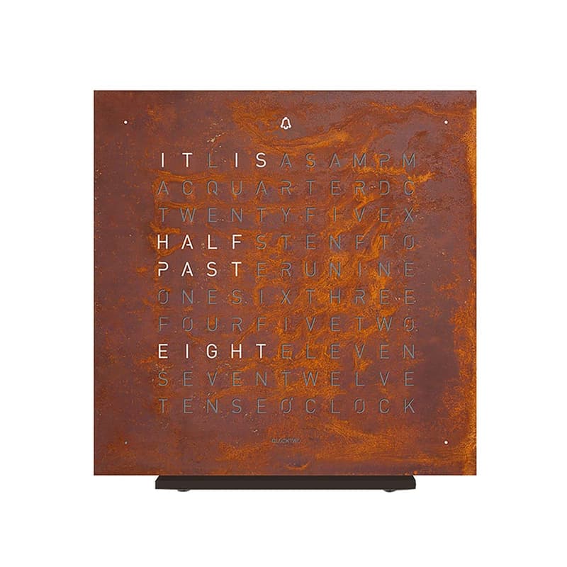Qlocktwo Touch Metal Table Clock Rust by Biegert and Funk
