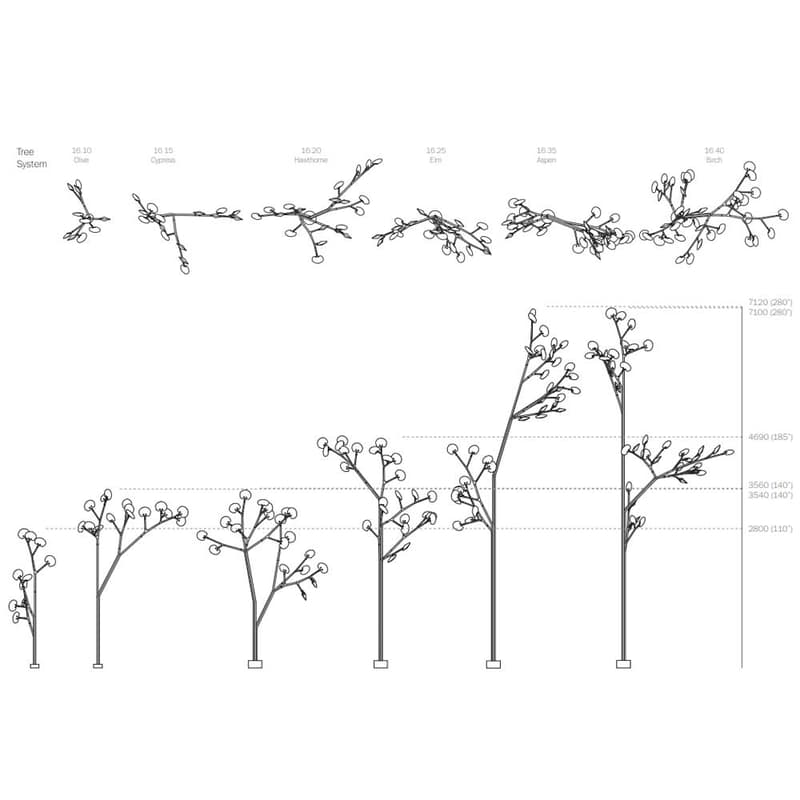 16 Tree Outdoor Lighting by Bocci