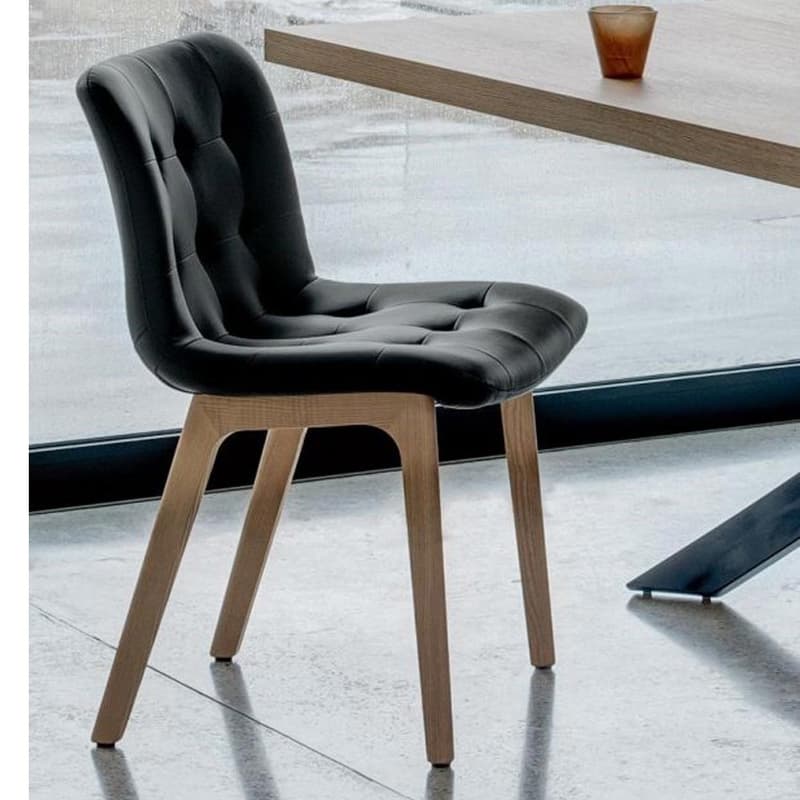 Kuga Wooden Frame Dining Chair by Bontempi