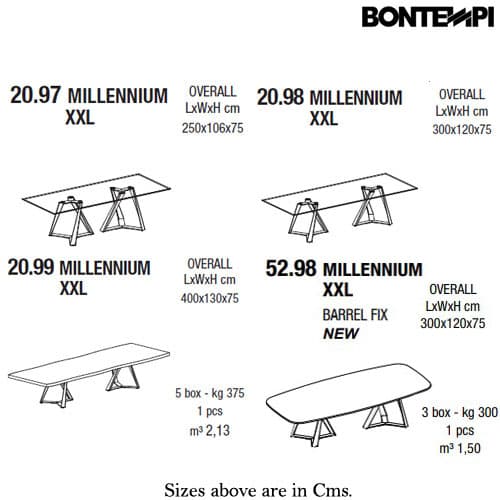 Millennium XXL Dining Table by Bontempi